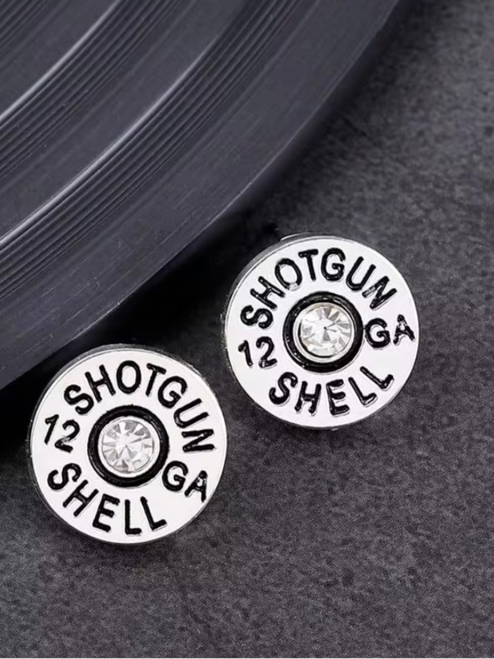 Shotgun Shell Stud Earrings - Antique Silver